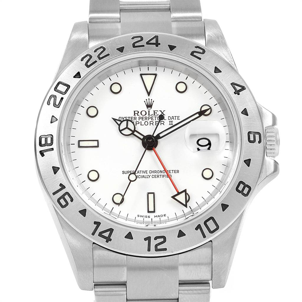 Rolex Explorer II 40mm White Dial Red Hand Mens Watch 16570 ...