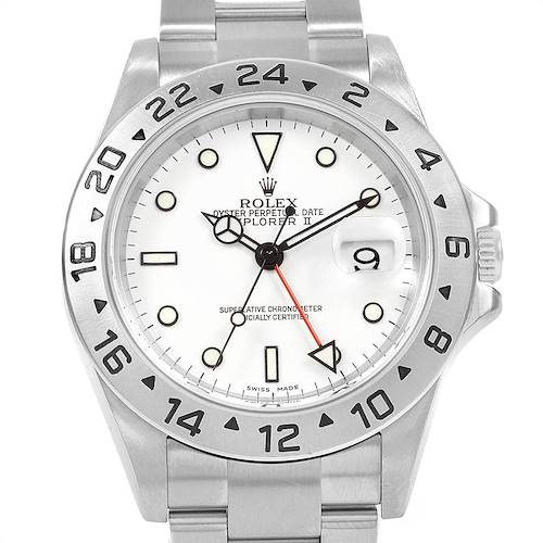 Photo of Rolex Explorer II 40mm White Dial Red Hand Mens Watch 16570
