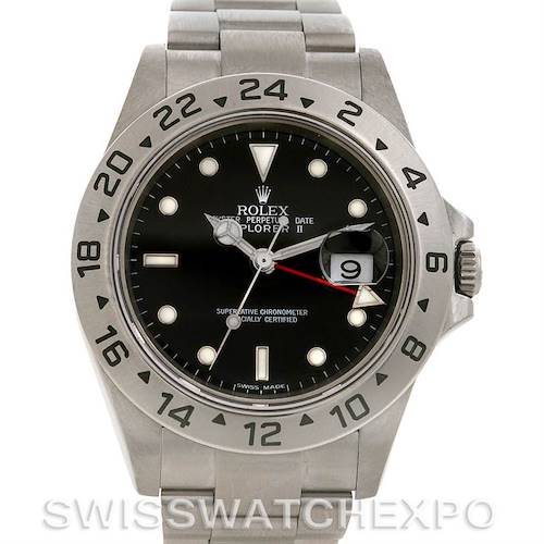 Photo of Rolex Explorer II 16570 Mens Stainless Steel Black Dial Watch