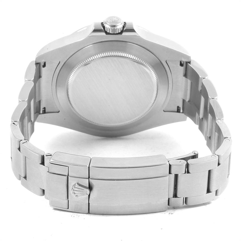 This image shows the back and bracelet of the Rolex Explorer 216570 Men's Stainless Steel Black Dial 216570 Men's Stainless Steel Black Dial model watch in a closed position.