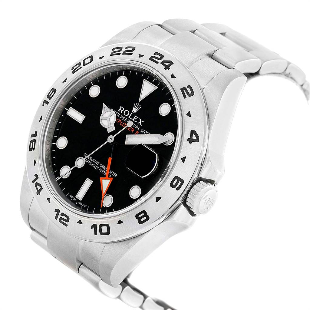 The image shows a Rolex Explorer 216570 Men's Stainless Steel Black Dial 216570 Men's Stainless Steel Black Dial watch highlighting its face, bezel, crown, and part of the bracelet from a three-quarter angle.