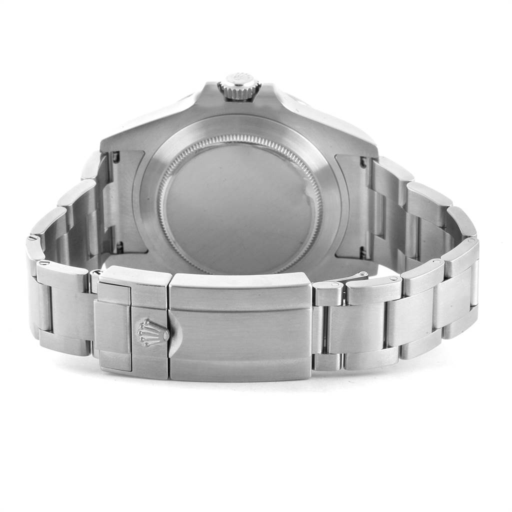 The image shows the case back and bracelet clasp of the Rolex Explorer 216570 Men's Stainless Steel White Dial 216570 Men's Stainless Steel White Dial watch from a rear angle.