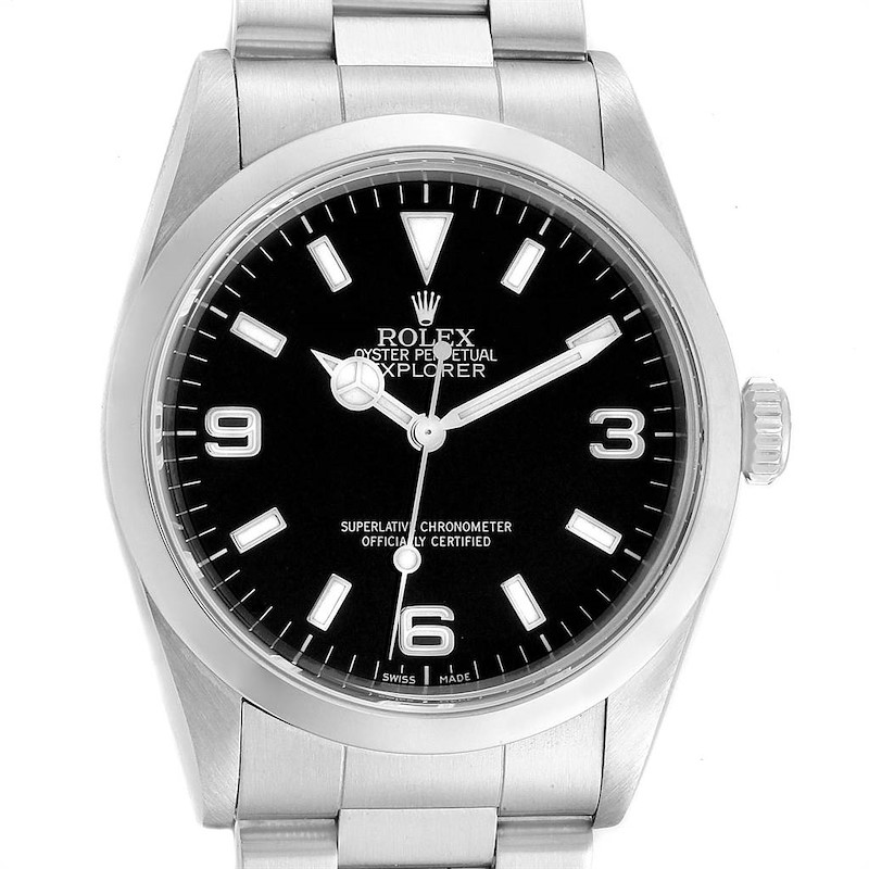 Rolex Explorer I 36mm Black Dial Automatic Steel Mens Watch 14270 SwissWatchExpo
