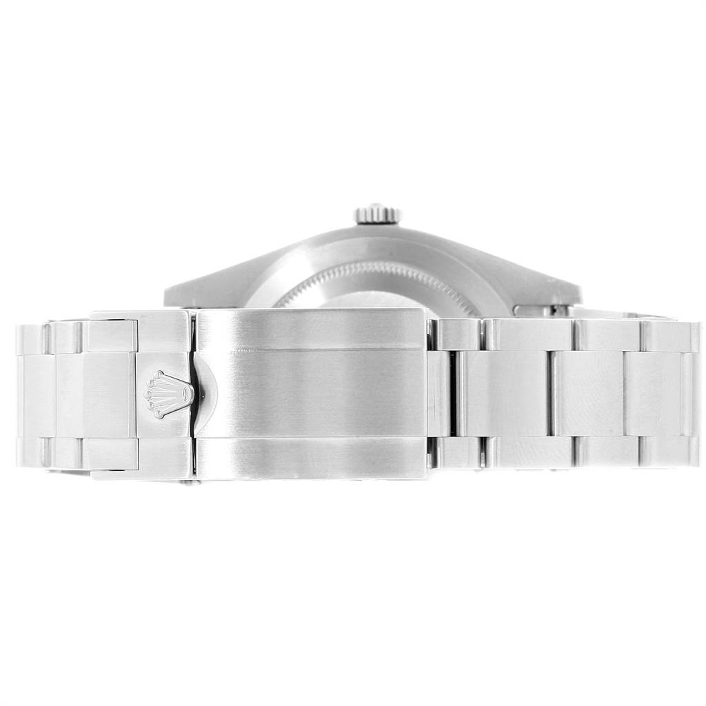 This image shows the back view of a Rolex Explorer 214270 Men's Stainless Steel Black Dial 214270 Men's Stainless Steel Black Dial watch, highlighting the bracelet and clasp.