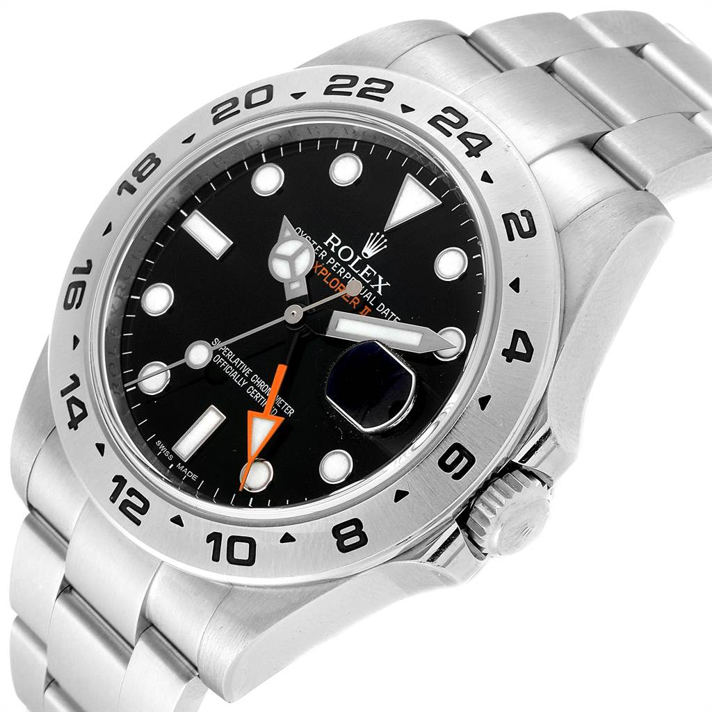 The image shows a close-up view of the Rolex Explorer 216570 Men's Stainless Steel Black Dial 216570 Men's Stainless Steel Black Dial watch, focusing on its dial, bezel, and part of the bracelet.