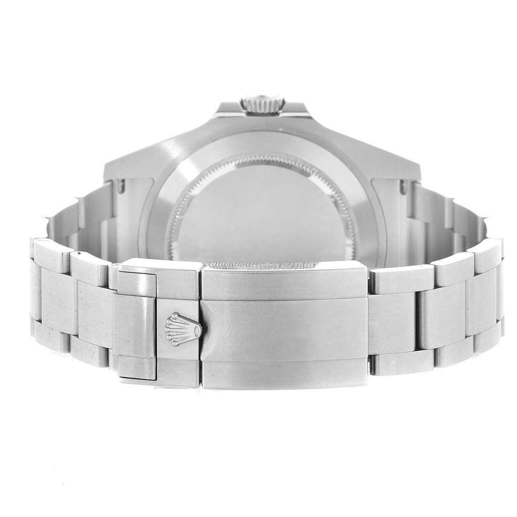 This image shows the back case and bracelet clasp of a Rolex Explorer 216570 Men's Stainless Steel White Dial 216570 Men's Stainless Steel White Dial watch.