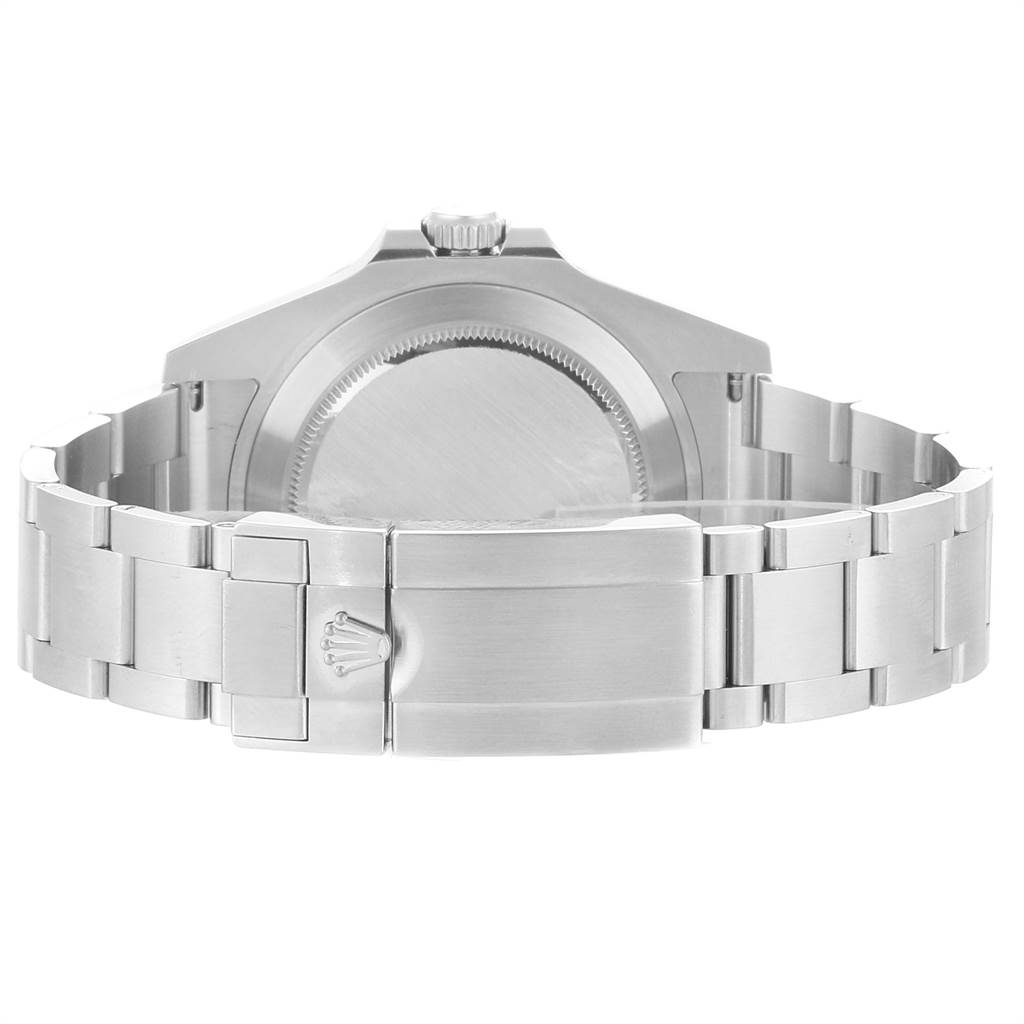 The image shows the back view of the Rolex Explorer 216570 Men's Stainless Steel Black Dial 216570 Men's Stainless Steel Black Dial watch, focusing on the bracelet and the clasp.