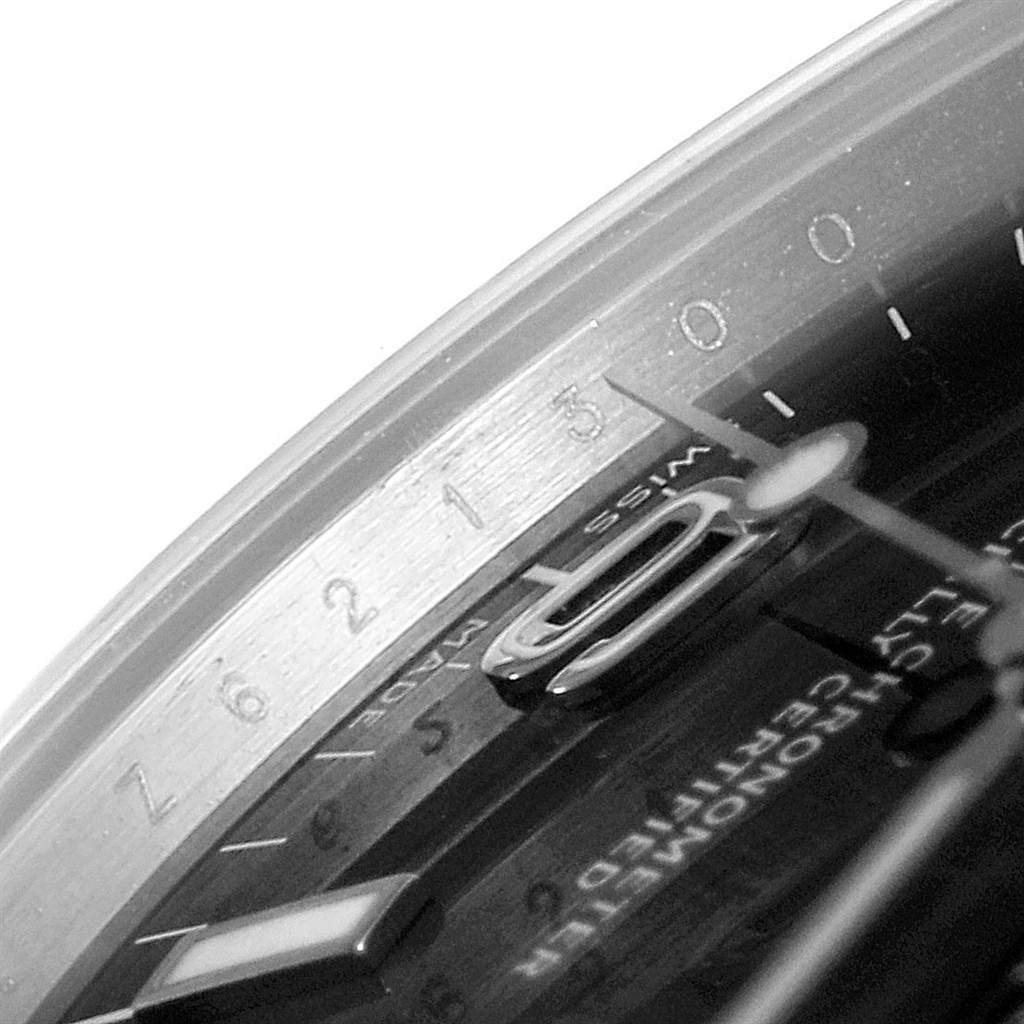 The image shows a close-up view of the number markings and hands on a Rolex Explorer 114270 Men's Stainless Steel Black Dial 114270 Men's Stainless Steel Black Dial watch dial.