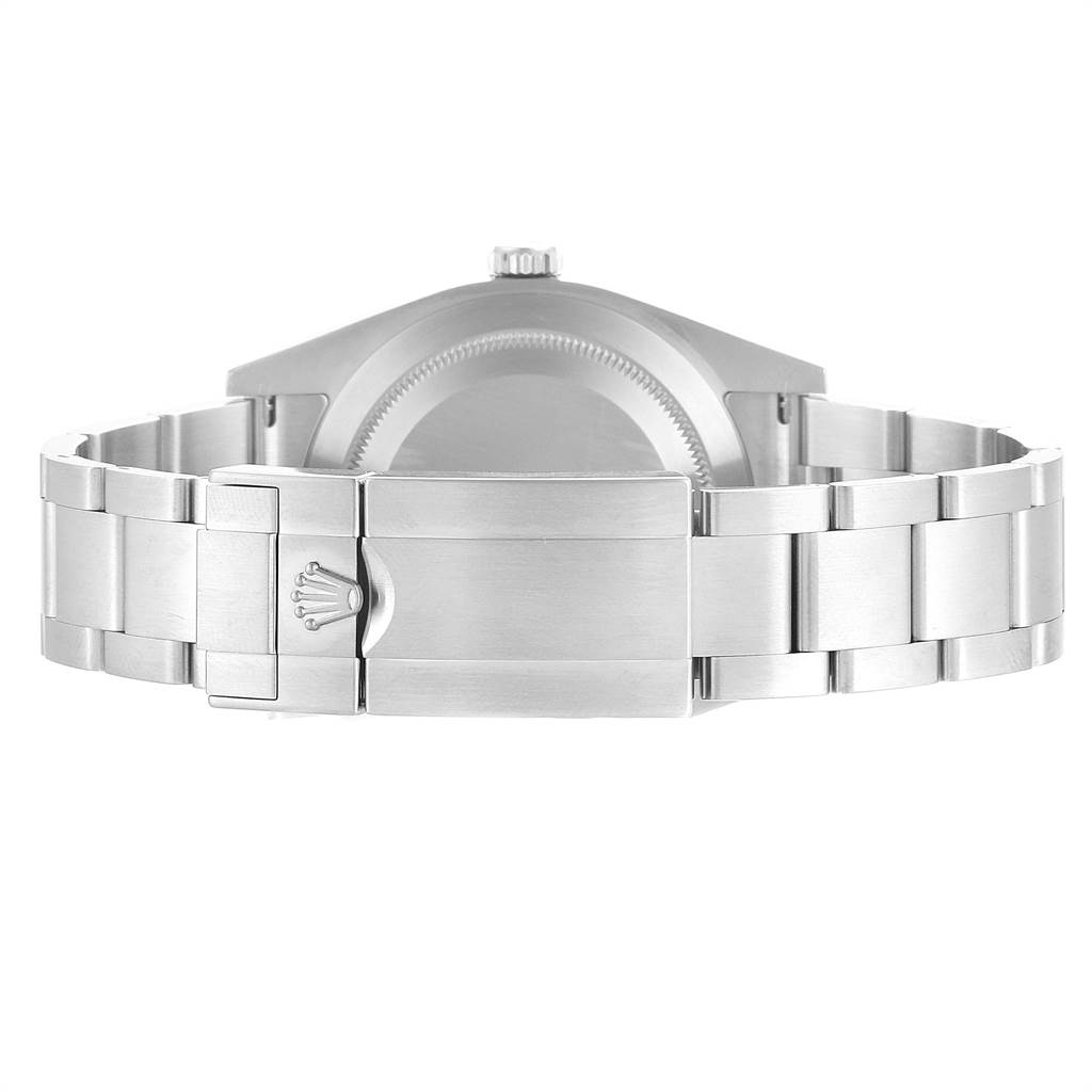 The image shows the back case and clasp of a Rolex Explorer 214270 Men's Stainless Steel Black Dial 214270 Men's Stainless Steel Black Dial model watch in a stainless steel finish.