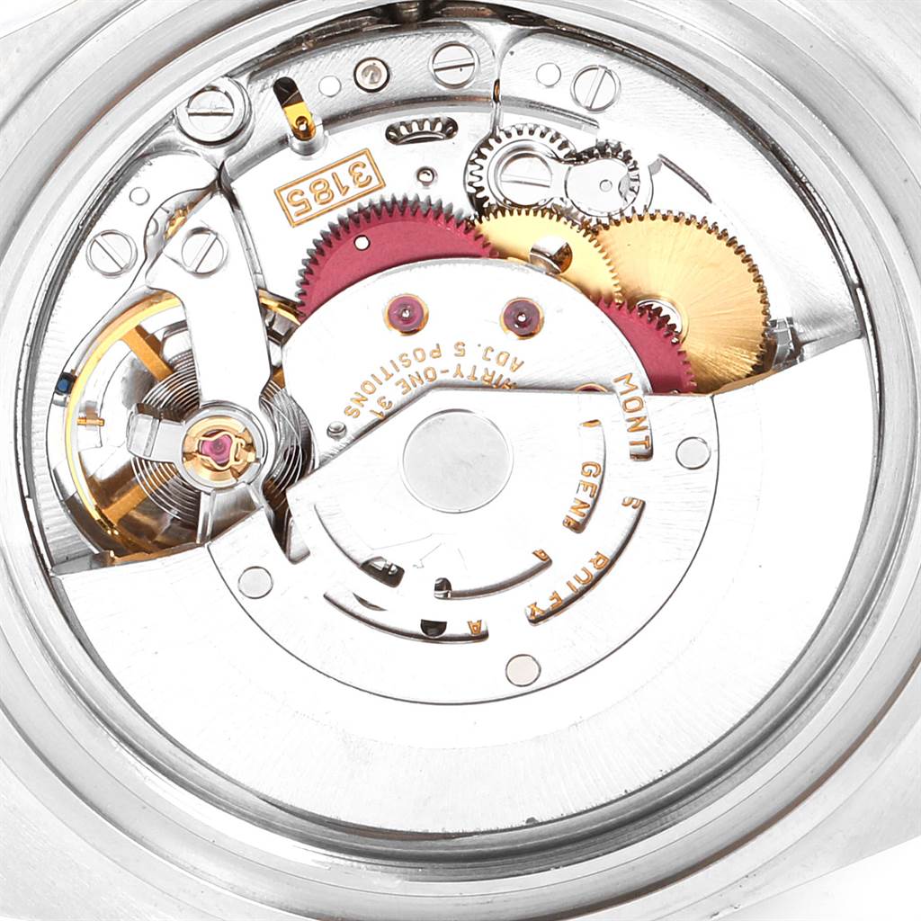 This image shows the internal mechanical movement of a Rolex Explorer 16570 Men's Stainless Steel White Dial 16570 Men's Stainless Steel White Dial watch.