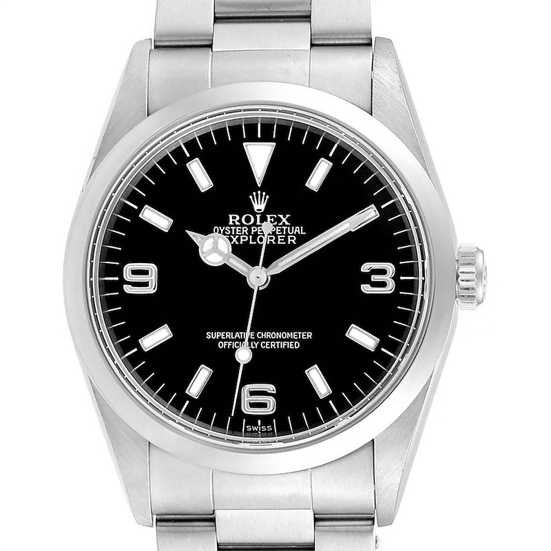 Rolex Explorer I 36mm Black Dial Automatic Steel Mens Watch 14270 SwissWatchExpo