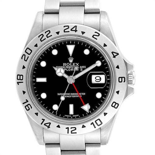 Photo of Rolex Explorer II Black Dial Red Hand Parachrom Hairspring Mens Watch 16570