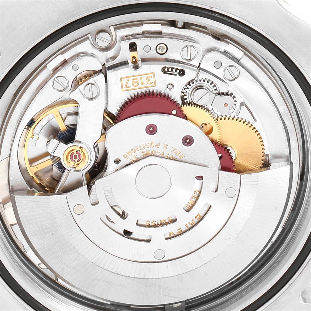This image shows the internal mechanism of a Rolex Explorer 216570 Men's Stainless Steel White Dial 216570 Men's Stainless Steel White Dial watch, viewed from the back.
