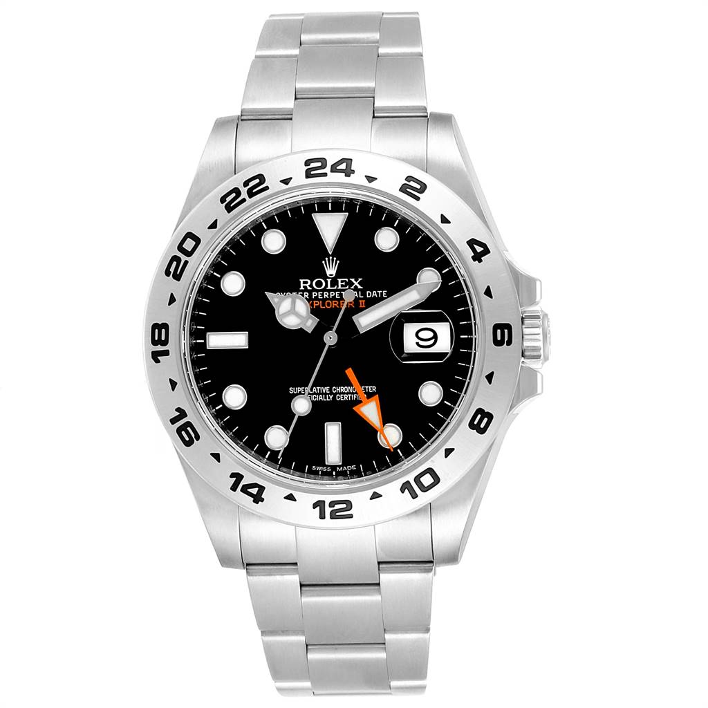 This image shows the face and band of a Rolex Explorer 216570 Men's Stainless Steel Black Dial 216570 Men's Stainless Steel Black Dial watch, highlighting its dial, hands, and bezel.