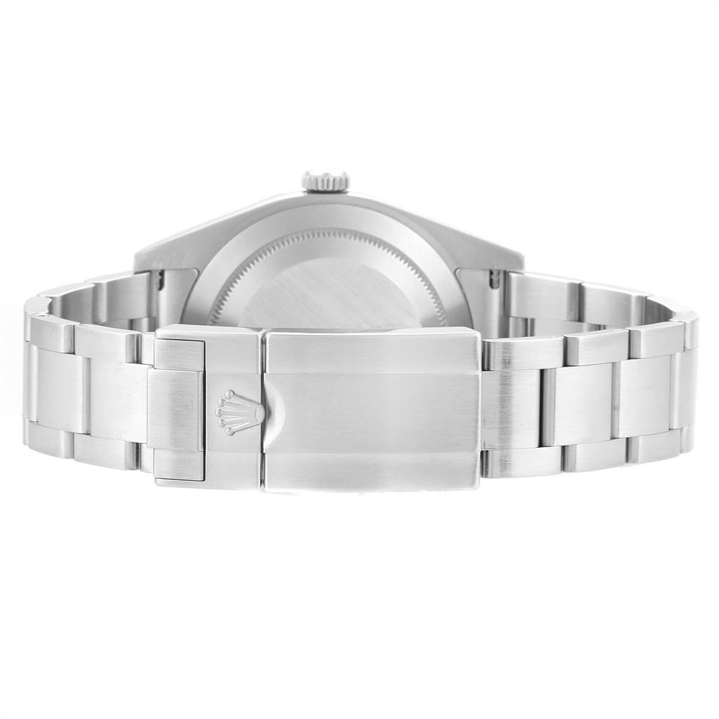 The image shows the back view and clasp of a Rolex Explorer 214270 Men's Stainless Steel Black Dial 214270 Men's Stainless Steel Black Dial watch.