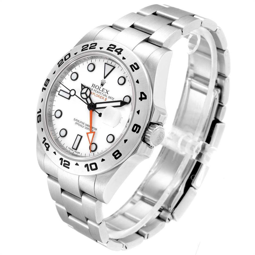 The image shows a Rolex Explorer 216570 Men's Stainless Steel White Dial 216570 Men's Stainless Steel White Dial watch, highlighting its face, bezel, and bracelet from an angled perspective.