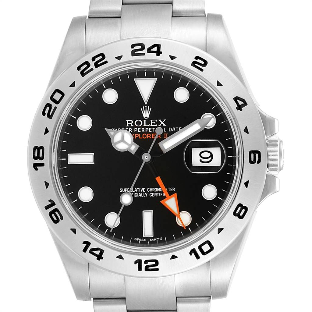 The image shows a front view of a Rolex Explorer 216570 Men's Stainless Steel Black Dial 216570 Men's Stainless Steel Black Dial watch, highlighting the dial, bezel, hour markers, hands, and date window.