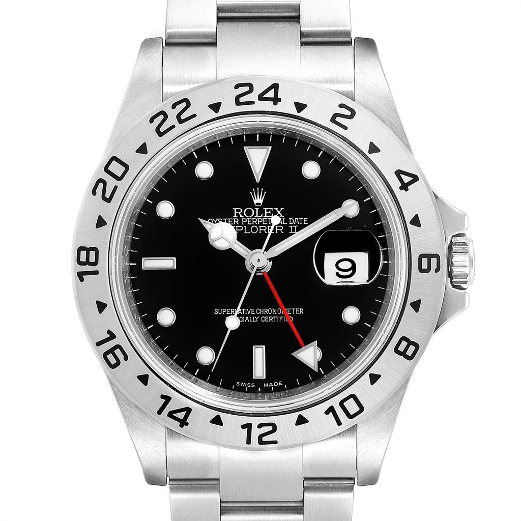 The image shows the face and part of the band of a Rolex Explorer 16570 Men's Stainless Steel Black Dial 16570 Men's Stainless Steel Black Dial watch, displaying the dial, bezel, and date.