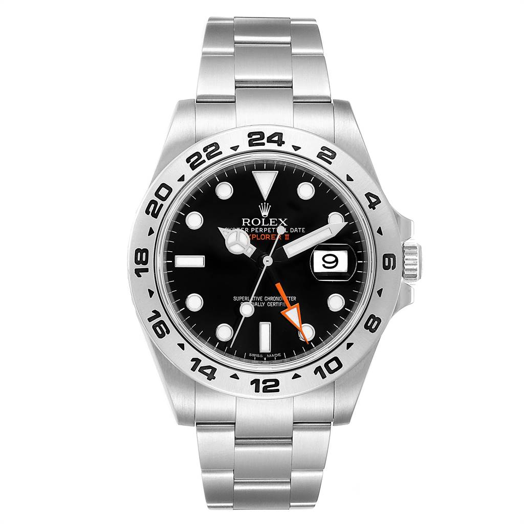 The image shows a front view of a Rolex Explorer 216570 Men's Stainless Steel Black Dial 216570 Men's Stainless Steel Black Dial watch, displaying the dial, bezel, hands, and bracelet.