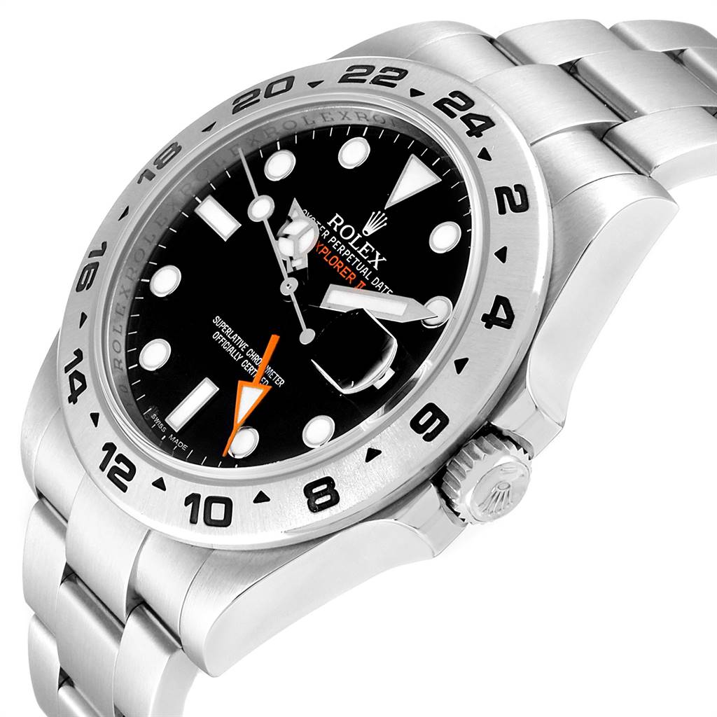 The image shows a side angle of a Rolex Explorer 216570 Men's Stainless Steel Black Dial 216570 Men's Stainless Steel Black Dial watch, displaying the dial, bezel, crown, and bracelet.