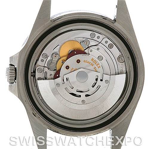 The image shows the back view of the inner mechanism of a Rolex Explorer 16570 Men's Stainless Steel Black Dial 16570 Men's Stainless Steel Black Dial watch without its case back.