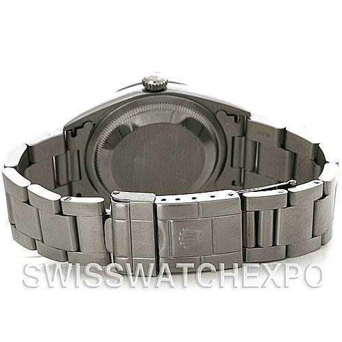 The image shows the back and bracelet of the Rolex Explorer 14270 Men's Stainless Steel Black Dial 14270 Men's Stainless Steel Black Dial watch.