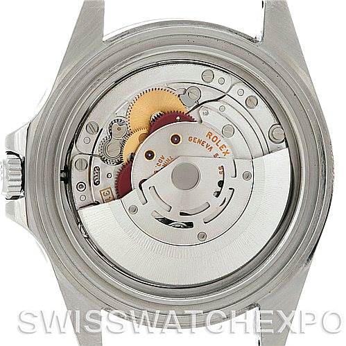 This image shows the inner movement mechanism of a Rolex Explorer 16570 Men's Stainless Steel White Dial 16570 Men's Stainless Steel White Dial watch from a rear angle with the case back removed.