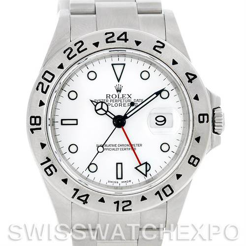 Photo of Rolex Explorer II 16570 Mens Steel White Dial Watch