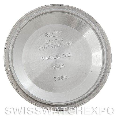 This is the inner side of the case back of a Rolex Explorer 114270 Men's Stainless Steel Black Dial 114270 Men's Stainless Steel Black Dial watch, showing the engravings and model information.