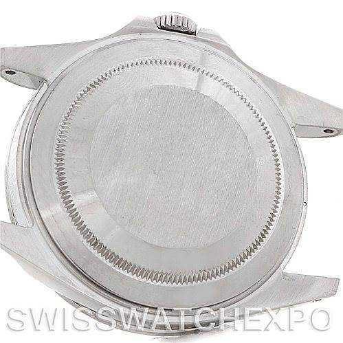 The image shows the back case and lugs of a Rolex Explorer 16570 Men's Stainless Steel Black Dial 16570 Men's Stainless Steel Black Dial watch from a rear perspective.