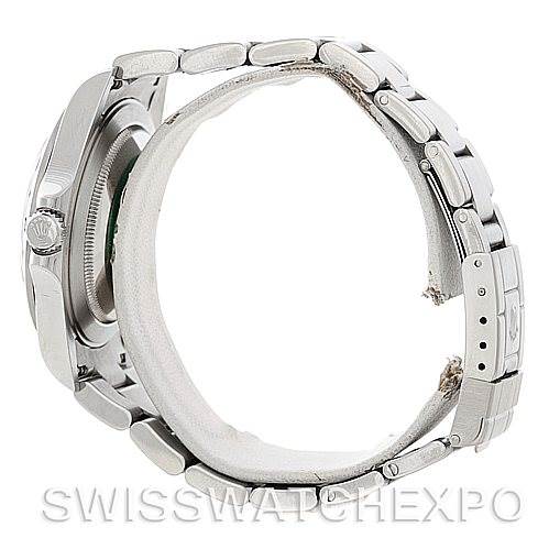 The image shows a side angle of the Rolex Explorer 16570 Men's Stainless Steel White Dial 16570 Men's Stainless Steel White Dial watch, focusing on the bracelet and clasp.