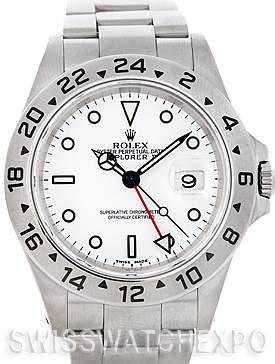 Photo of Rolex Explorer II 16570 Mens Steel White Dial Watch