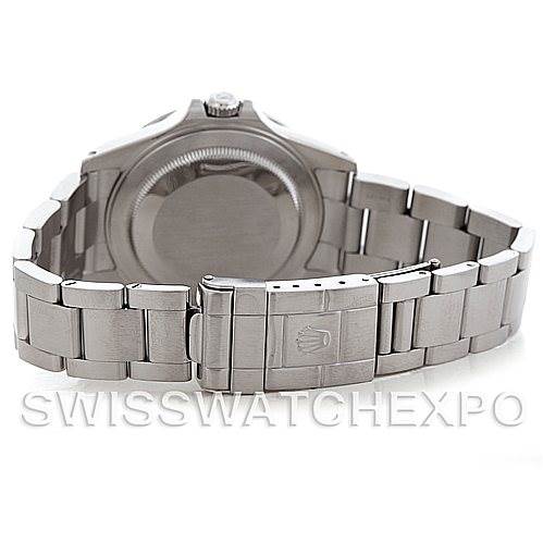 This image shows the back and bracelet clasp of a Rolex Explorer 16570 Men's Stainless Steel Black Dial 16570 Men's Stainless Steel Black Dial watch.
