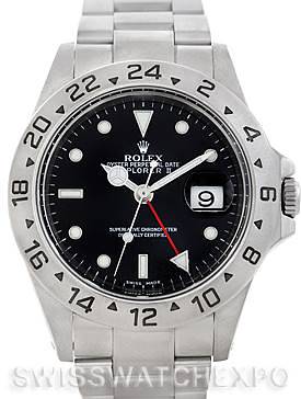 Photo of Rolex Explorer II 16570 Mens Steel Black Dial Watch