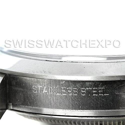 The image shows a close-up side angle of the stainless steel casing of a Rolex Explorer 114270 Men's Stainless Steel Black Dial 114270 Men's Stainless Steel Black Dial watch.