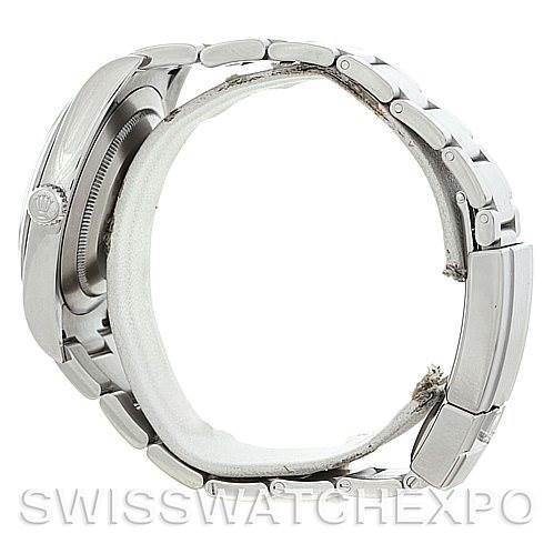 This image shows the side profile and bracelet of the Rolex Explorer 214270 Men's Stainless Steel Black Dial 214270 Men's Stainless Steel Black Dial watch model.