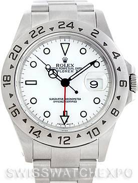 Photo of Rolex Explorer II Mens Steel White Dial Watch 16570