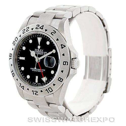 This image shows a Rolex Explorer 16570 Men's Stainless Steel Black Dial 16570 Men's Stainless Steel Black Dial watch at a three-quarter angle, highlighting its bezel, dial, and bracelet.