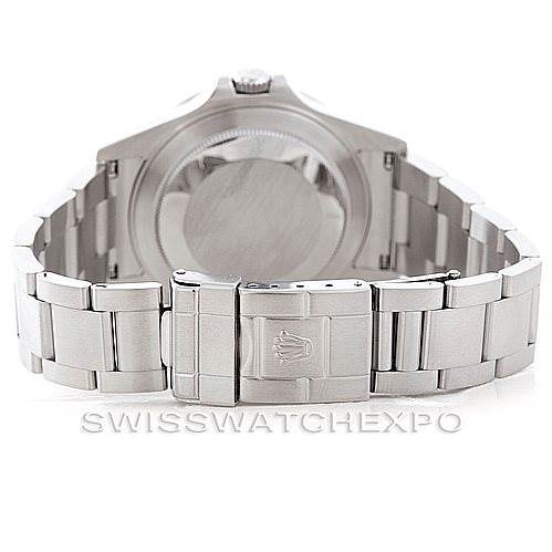 The image shows the back, clasp, and bracelet of a Rolex Explorer 16570 Men's Stainless Steel Black Dial 16570 Men's Stainless Steel Black Dial watch.
