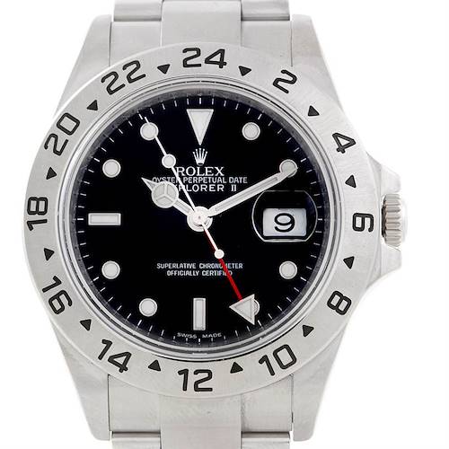 Photo of Rolex Explorer II 16570 Mens Steel Black Dial Watch