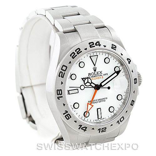 Rolex Explorer II Mens Steel White Dial Watch 216570 SwissWatchExpo