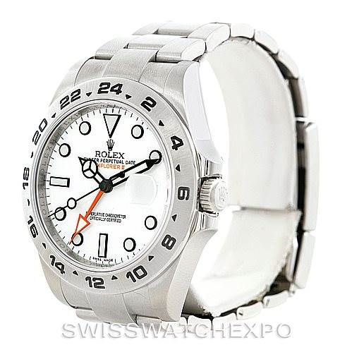 The image shows a Rolex Explorer 216570 Men's Stainless Steel White Dial 216570 Men's Stainless Steel White Dial watch from a front angle, highlighting the face, bezel, crown, and bracelet.