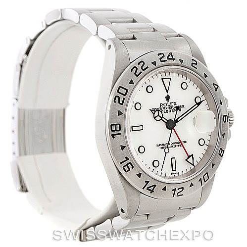 Rolex Explorer II Mens Steel White Dial Watch 16570 | SwissWatchExpo