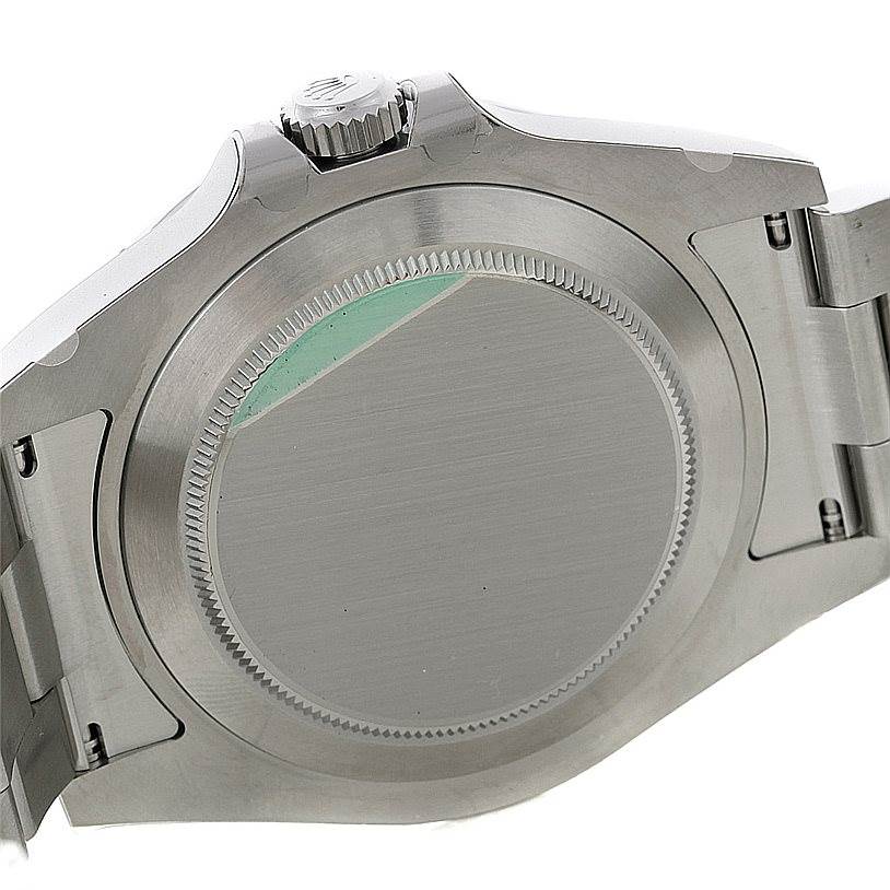 The image shows the back case and part of the bracelet of a Rolex Explorer 216570 Men's Stainless Steel White Dial 216570 Men's Stainless Steel White Dial watch.