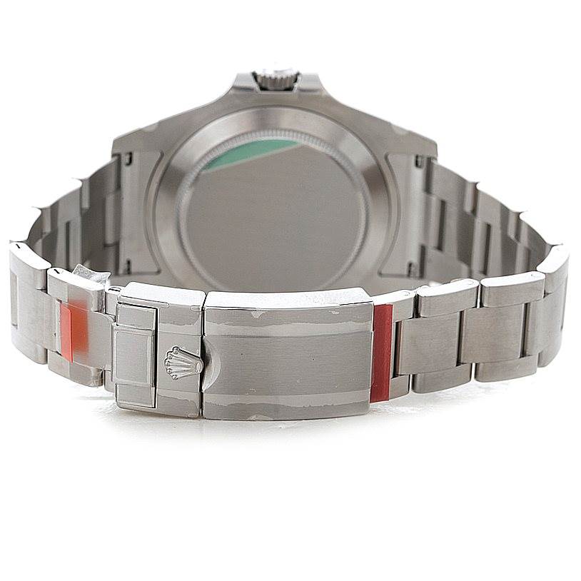 This image shows the backside of the clasp and bracelet of a Rolex Explorer 216570 Men's Stainless Steel White Dial 216570 Men's Stainless Steel White Dial watch.