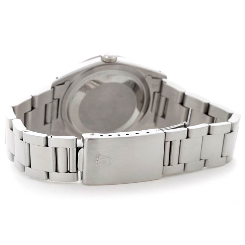 This image shows the backside and clasp of the Rolex Explorer 14270 Men's Stainless Steel Black Dial 14270 Men's Stainless Steel Black Dial watch.