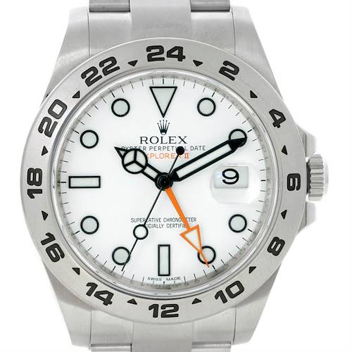 Photo of Rolex Explorer II Mens Steel White Dial Watch 216570