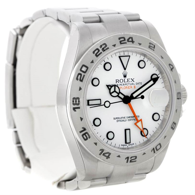 Rolex Explorer II Mens Steel White Dial Watch 216570 SwissWatchExpo