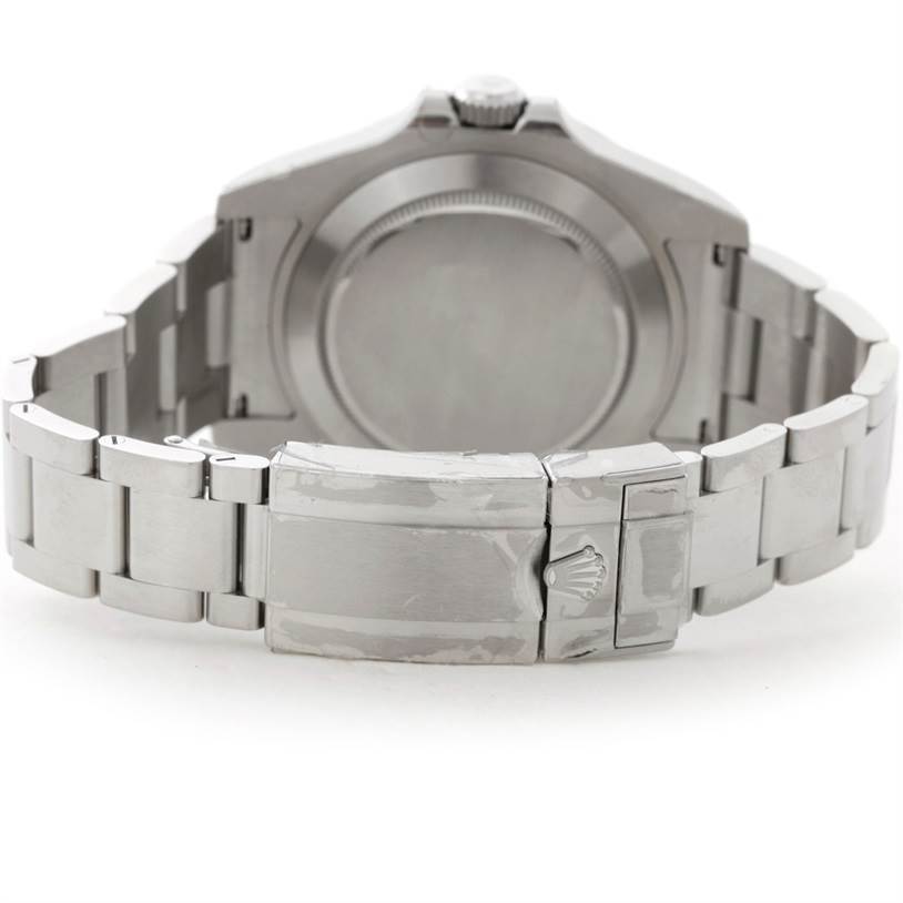 The image shows the back of the case and the clasp of a Rolex Explorer 216570 Men's Stainless Steel White Dial 216570 Men's Stainless Steel White Dial watch.