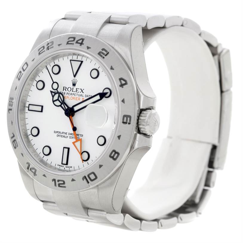 The image shows a Rolex Explorer 216570 Men's Stainless Steel White Dial 216570 Men's Stainless Steel White Dial watch at a three-quarter angle highlighting the face, bezel, crown, and partial bracelet.